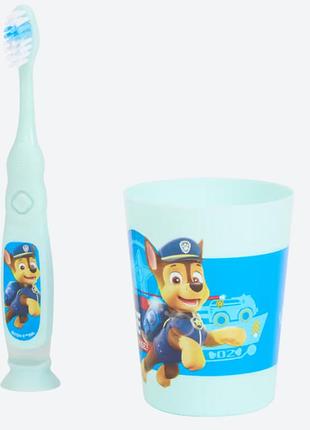 Paw patrol дитяча зубна щітка з таймером і стаканчиком "щенячий патруль" гонщик