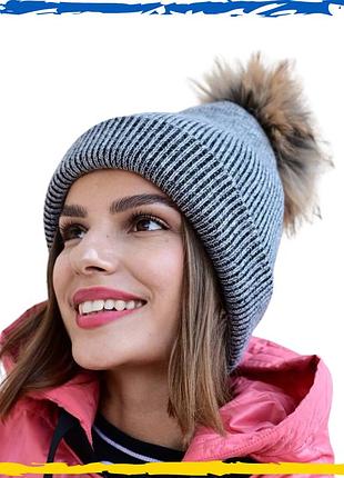 Шапка-шарф женский трансформер темно-серый 2в1