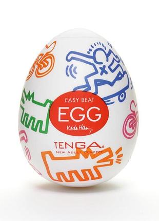 Мастурбатор-яйце для чоловіків tenga keith haring egg street