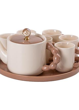Чайный сервиз на 6 персон с керамической подставкой
