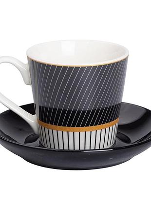 Керамическая чашка с блюдцем 200 (мл) для чая и кофе
