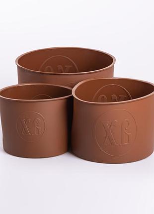 Набір форм для випікання пасхи силіконові 3 шт 1.7 л, 1 л, 0.6 л формочки для паски круглі lugi