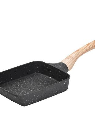 Сковорода прямоугольная глубокая 800 (мл) с антипригарным покрытием серая