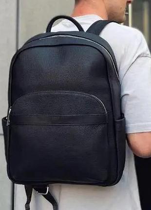 Мужской городской кожаный рюкзак черный tiding bag 60320