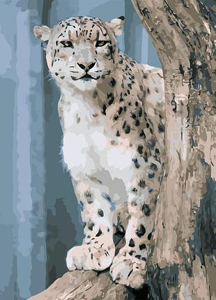 Картина по номерам origamі снежный барс на дереве lw 3060 40*50 производство украина