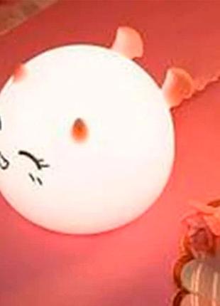 Силиконовый сенсорный ночник led монстрик (розовый)