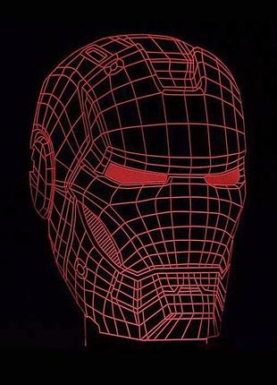 3d світильник маска залізної людини 13-5