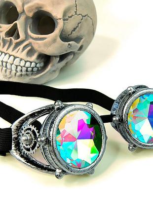 Окуляри стимпанк гогли калейдоскоп (срібло антик) tw-l914