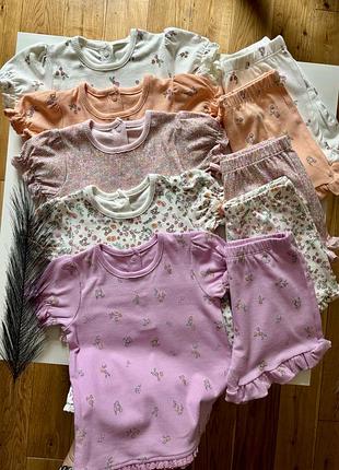 Літній костюм у рубчик на дівчинку 12-18 м