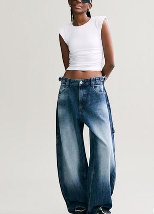 Актуальные джинсы bershka р.42 (36) широкие, плотные, в новом состоянии