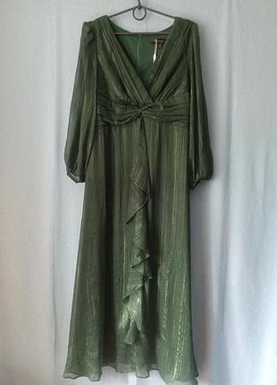 Платье вечернее нарядное шифоновое с люрексом ever pretty xl (фактически на l)
