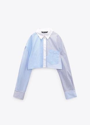 Сорочка zara/ вкорочена сорочка zara / рубашка zara/ сорочка в смужку zara 3