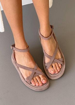 Босоніжки замша