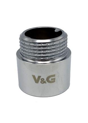Удлинитель 1/2" x 15 вн хромированный латунный резьбовой фитинг для водопроводных труб v&g