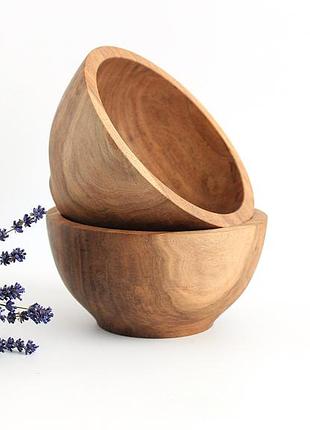 Миска деревянная ручной работы, диаметр 16 см, высота 8 см (1890) передзаказка