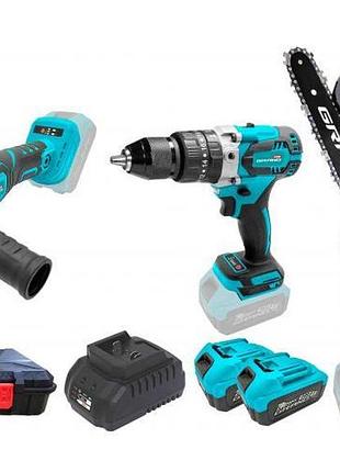 Набор аккумуляторных инструментов grand № 3 g (мшу-20bl/pro+да-20/13ubl+апц-20v/8"-4)