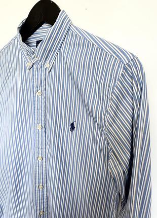 Блакитна сорочка в смужку ralph lauren