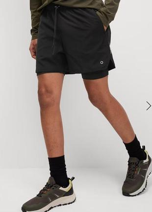 Шорты мужские двойные из высокотехнологичных материалов для бега и активных тренировок.m&amp;s.s.