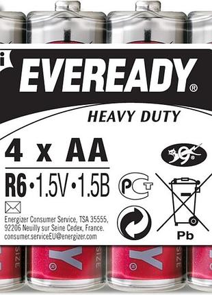 Батарейка eveready aa heavy duty r6 4шт.