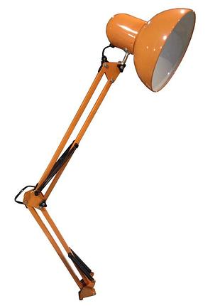 Настільна лампа на струбцині e27 lu-074-1800 orange (помаранчева) tm lumano