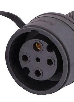 Гніздо штепсельне трифазне з кришкою (каучук) ip44 32a 380v чорне (black) arctic (17949) тм lumano