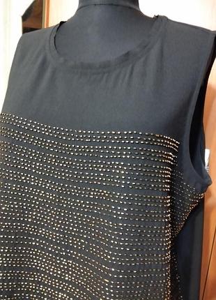 Блуза без рукавов, с бисером