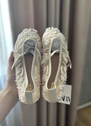 Балетки zara з вишовкою