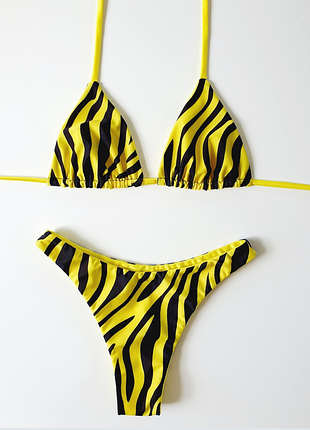 Стильный раздельный купальник зебра
бикини / треугольники / размер s