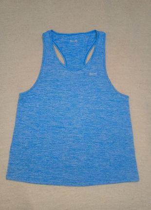 Топ майка футболка спортивная для занятий спортом яркая женская голубого цвета