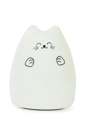 Дитячий нічник led силіконовий світильник котик пакунок малюка