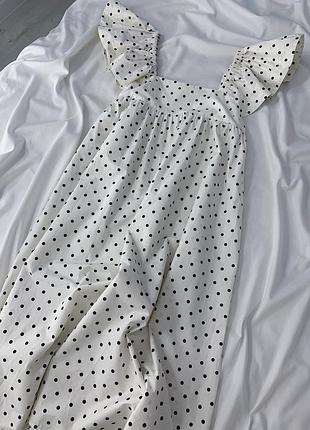 Сарафан сукня міді в горох h&m