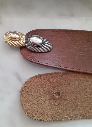 Вінтажний шкіряний  італійський номерний ремінець пояс 100 % шкіра