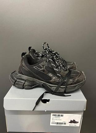 Жіночі кросівки bqlenciaga 3xl black чорні трендові снікерси на високій підошві