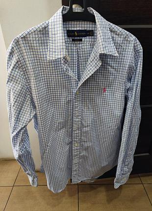 Мужская рубашка в клетку polo ralph lauren (л)