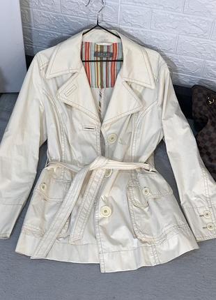 Тренч айворі кремовий преміум тренч куртка вітровка діловий класичний тренч