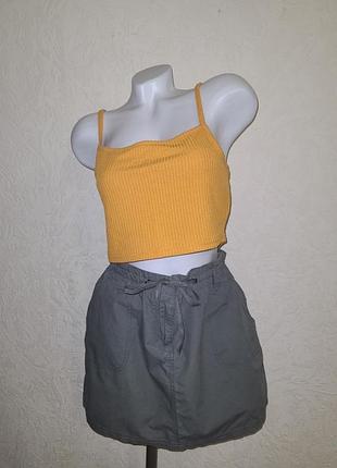 Коттоновая мини юбка набедренная