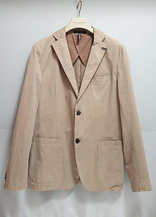Marc o`polo - блейзер коттоновый - m (50) - slim fit - бежевый удлиненный пиджак мужской п50