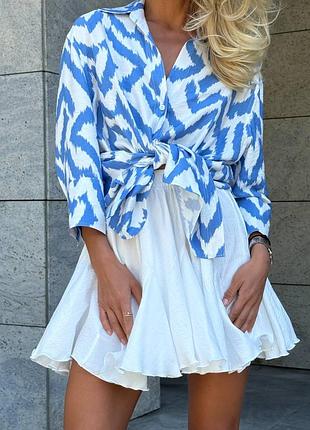 Жіноча лляна міні спідниця сонце з воланами, обʼємна коротка юбка з льону, на резинці, креп льон, біла, літня, базова, кльош, широка