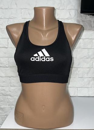 Чорний оригінальний топ, бра для занять спортом adidas