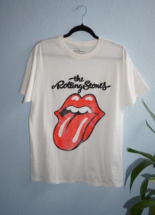 Бавовоняна молочна подовжена футболка new look