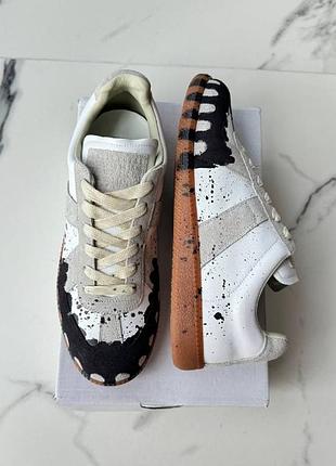 Кроссовки maison margiela replica white black paint lux