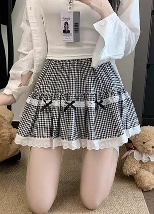 Спідниця з шортами бантики мереживо coquette лоліта