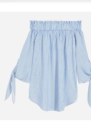 Полосата блузка блуза сорочка у смужку біло-блакитну