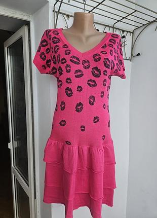 Платье 👗 👚 тёплое фуксия л хл