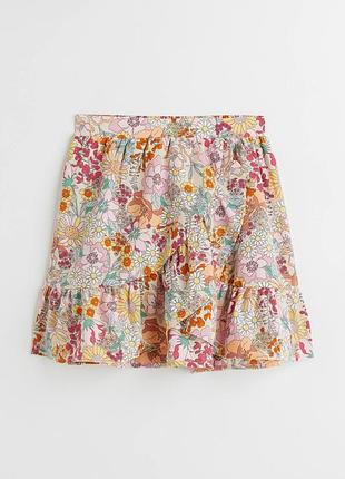 Летняя юбка в цветочный принт от h&m для девочки 10-12 лет, рост 140-152 см
