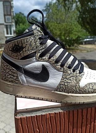 Шкіряні високі кросівки, черевики nike air jordan