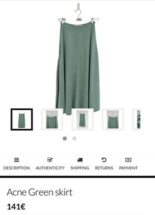 Спідниця оригінальна acne studios sage green skirt. розмір s.