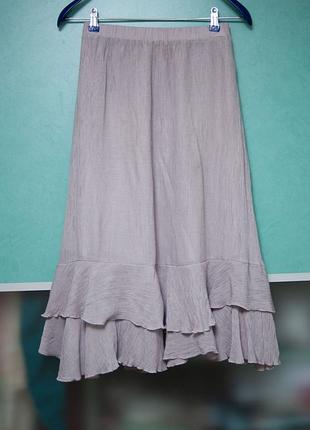 Юбка миди на резинке с воланами