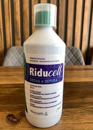 Італійська харчова добавка для виведення зайвої рідини riducell "дренаж та очищення", 500 мл італія