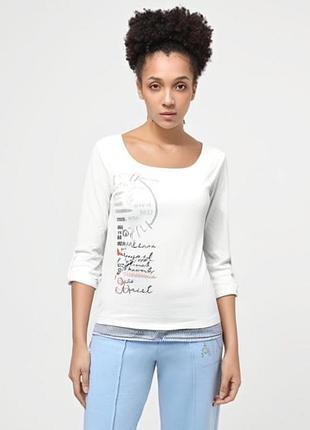 Soccx, женская белая хлопковая футболка с рукавом 3/4 известного немецкого бренда